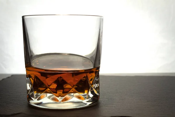 Cognac Bourbon Rhum Whisky Dans Des Verres Verre Sur Fond — Photo