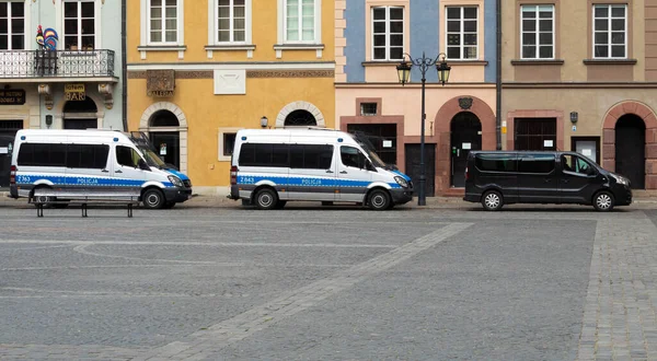 Варшава Польша Мая 2020 Года Полиция Центре Варшавы Полицейские Автобусы — стоковое фото