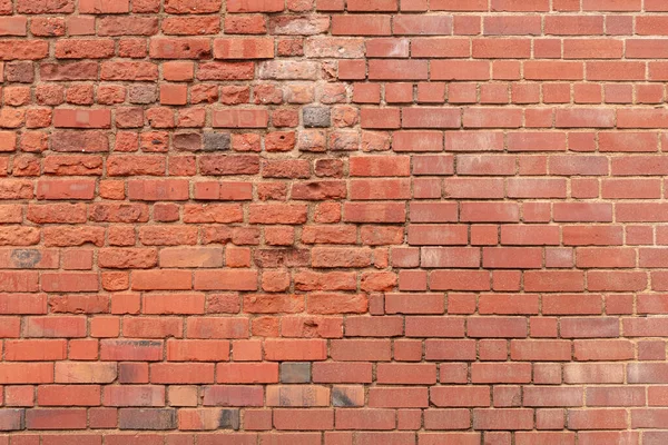 Red Brick Wall Made Clay Stones Texture Red Bricks Crumble — Stock Photo, Image