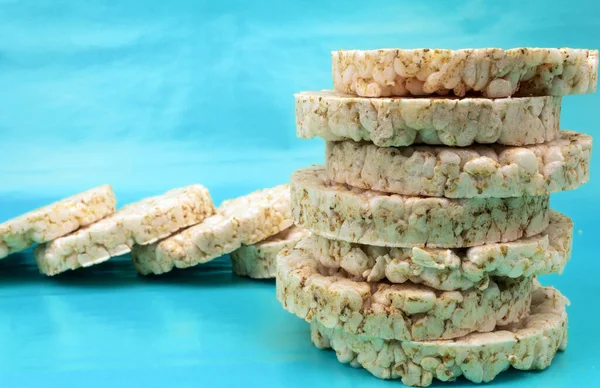 Rice waffles for diet and vegetarians. Rice cakes for weight loss, healthy eating concept