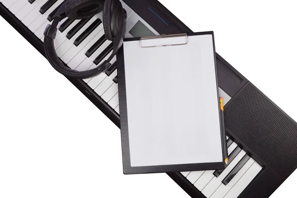 Ett Blankt Papper Pianot — Stockfoto