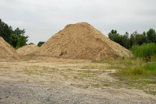 Big pile of sand at a construction site