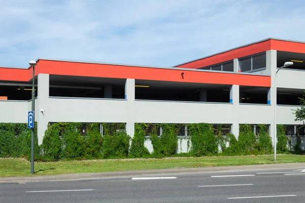 Large multi-level parking in the city center. Multi-storey car park