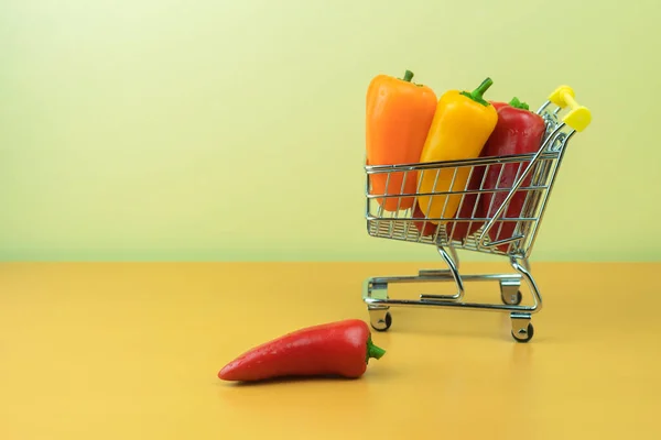 Čerstvá Paprika Zelenina Jako Zázemí Pro Text Čerstvé Papriky Zelenině — Stock fotografie