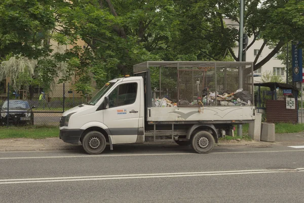 Varsovia Polonia Junio 2020 Pequeño Camión Para Recoger Basura Camión — Foto de Stock