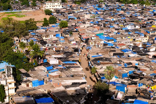 뭄바이 Maharashtra India June 2020 Aerial View Appa Pada Slum — 스톡 사진