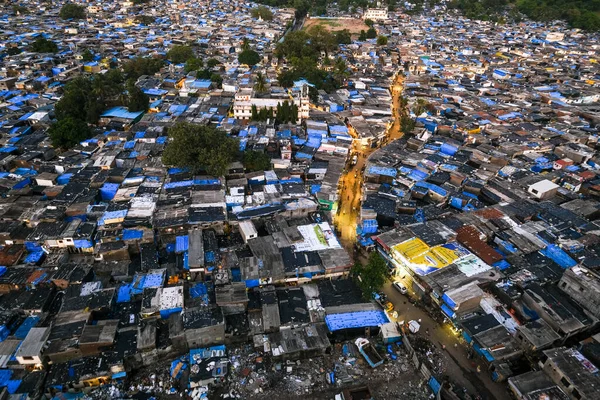 Mumbai Maharashtra Índia Junho 2020 Vista Aérea Favela Appa Pada — Fotografia de Stock