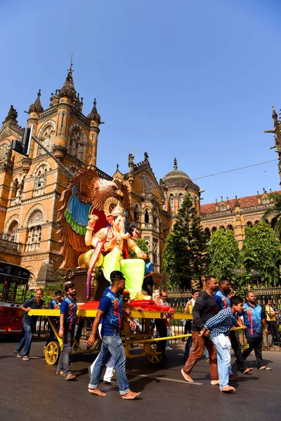 Mumbai India September 2018 Huge Ganesh Idol Passes Chhatrapati Shivaji — Stock Photo, Image