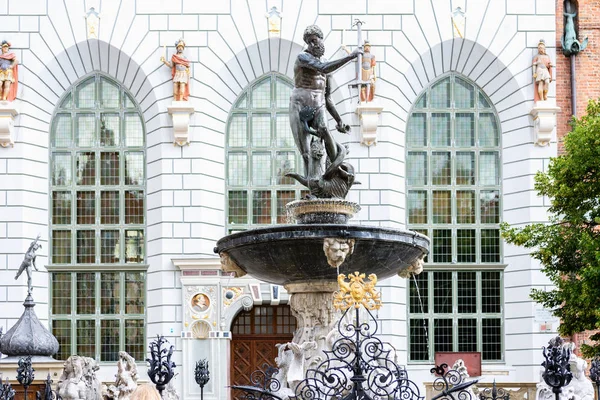 Estátua da fonte de Netuno em Gdansk — Fotografia de Stock