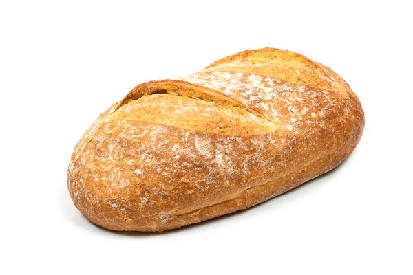 Färsk Limpa Bröd Isolerad Vit Bakgrund Närbild Hög Detaljer — Stockfoto