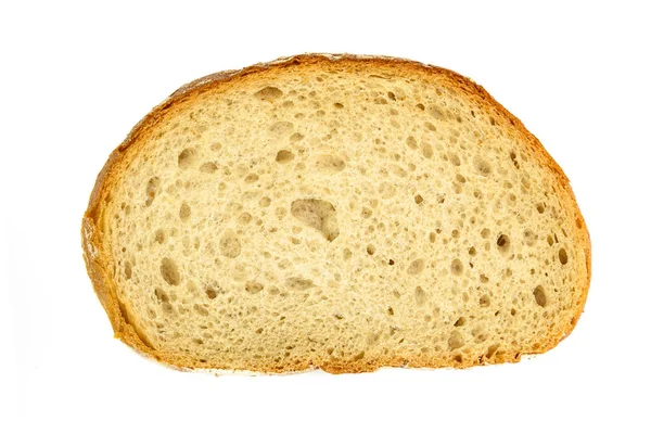 クローズ アップ 高詳細で白い背景で隔離の天然小麦ライ麦パンのスライス — ストック写真