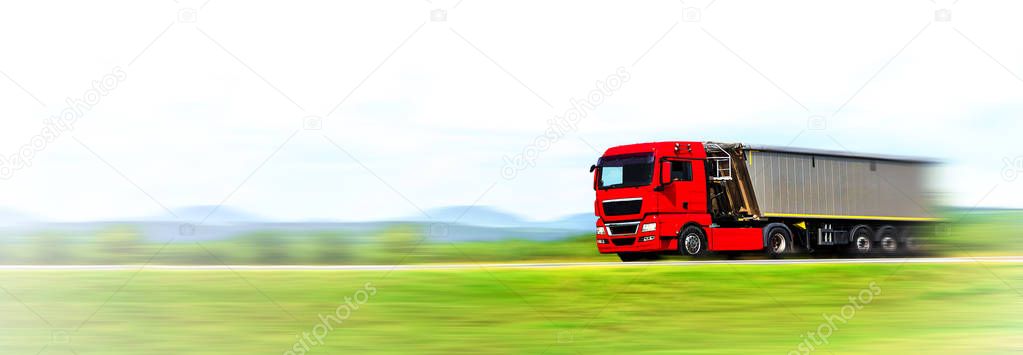 Large truck on a full speed