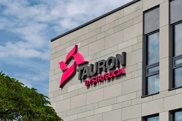Tauron Dystrybucja exterior sign — Stock Photo, Image