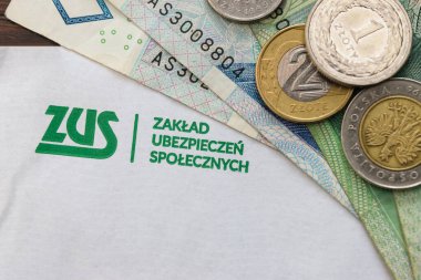 ZUS 'tan Mektup (Zaklad Ubezpieczen Spolecznych) - Polonya Ulusal Sosyal Sigorta Şirketi ve parayı cilalamak