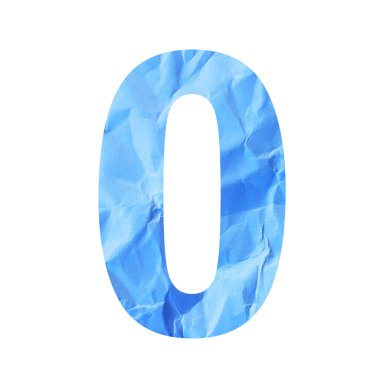 kesme kağıdı beyaz arkaplanda 0-9 numaralardır