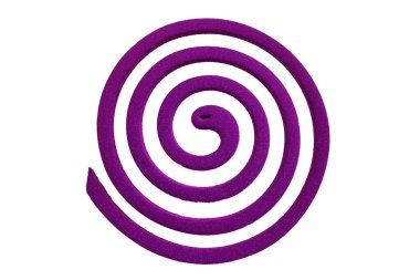 Beyaz arkaplanda lavanta kokulu mor sivrisinek bobini