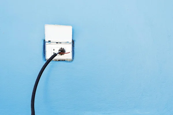 Plug Plugged Wall Outlet House — Stock Photo, Image