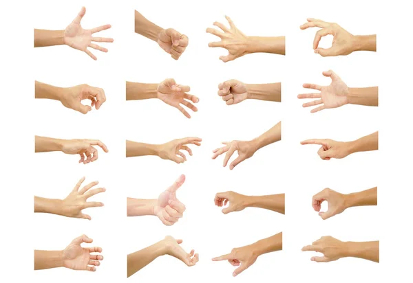 Mão Múltipla Com Gestos Homem Asiático Para Símbolo Para Mostrar — Fotografia de Stock