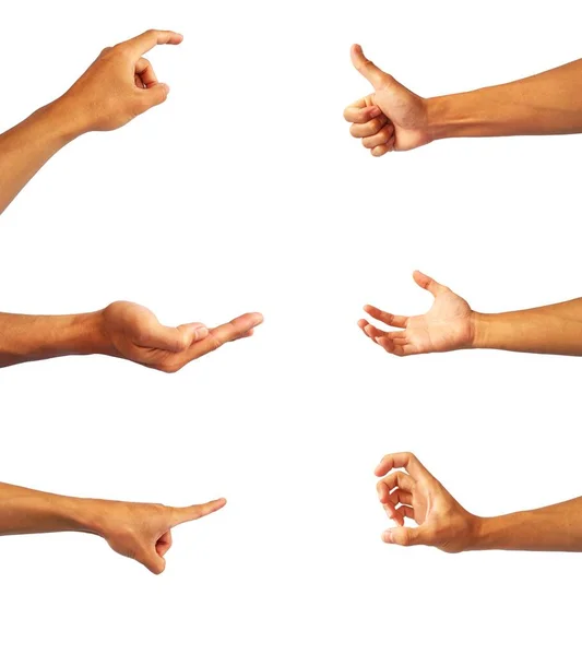 Hands Collection Asian Man Gestures — Stock Photo, Image