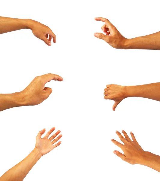Hands Collection Asian Man Gestures — Stock Photo, Image