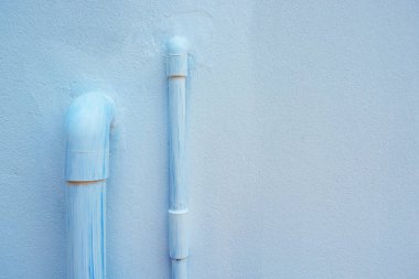 Evin arkasına PVC su boruları yerleştirildi..