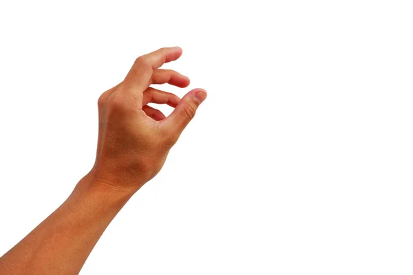 Hand Reaching Grab Something White Background — Stock Photo, Image