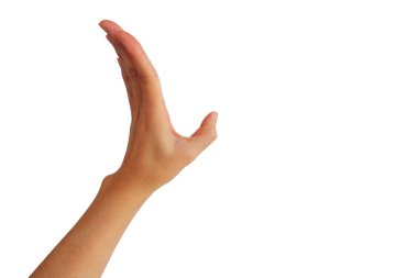 Beyaz arka planda izole edilmiş Tayland dansında avuç içlerini göster