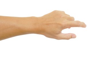 beyaz arkaplana dokunmak için elini uzat