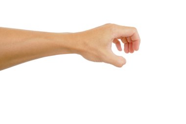 El hareketi beyaz arka planda yakalamak için uzanmaktır