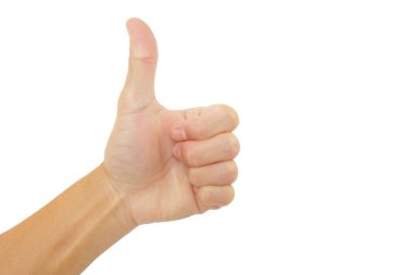 Beyaz arka planda güzel bir jest.