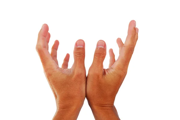 Visa Båda Händerna För Att Plocka Upp Föremål Som Faller — Stockfoto