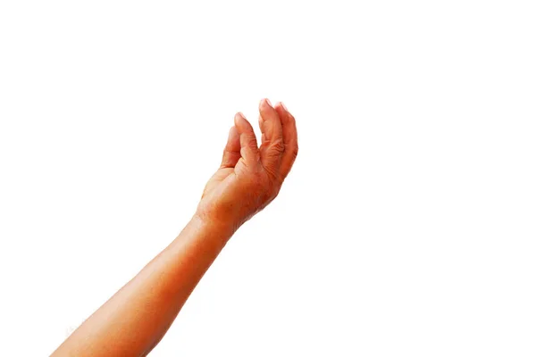 Hand Einer Frau Mittleren Alters Zeigt Geste Etwas Aufzuheben — Stockfoto