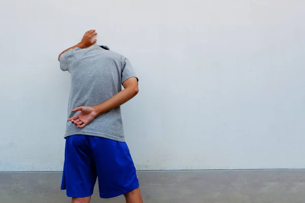 Homem Está Mostrando Gesto Que Triste Desapontado Estar Cansado Desanimado — Fotografia de Stock