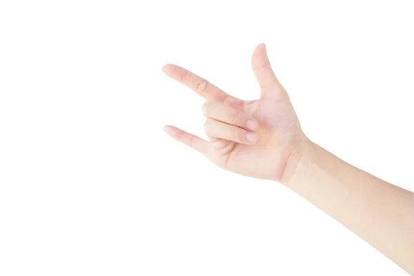 Hand Asian Woman Show Gesture Symbol Love Isolated White Background — Stock Photo, Image