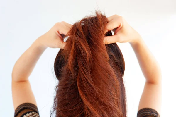 Penteados Asiáticos Moda Cabelo Marrom Mulher Bonita — Fotografia de Stock