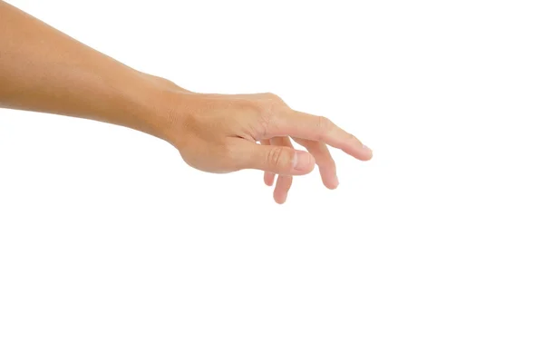 Gest Ręki Sięgający Dotyk Nabiałym Tle — Zdjęcie stockowe