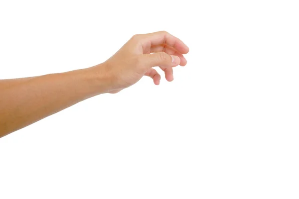 Gesture Hand Reach Out Catch White Background — Stock Photo, Image