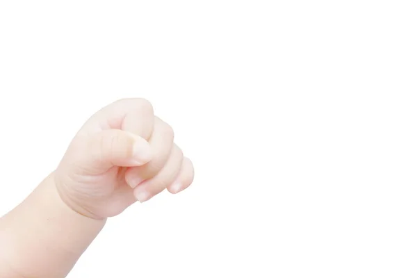 Hand Infant Baby Age Three Months Showing Fist Gesture Isolated — Stock Photo, Image