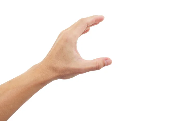 Χέρι Του Ανθρώπου Είναι Δείξει Αρπάξει Χειρονομία Απομονώνονται Λευκό Φόντο — Φωτογραφία Αρχείου