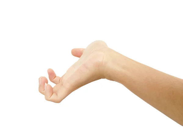 Pokaż Rękę Człowieka Gestach Pokaz Jest Symbol Izolowany Białym Tle — Zdjęcie stockowe