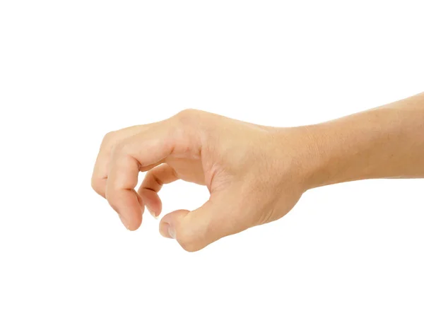 Zbliżenie Ręka Azjata Gesty Pokaz Jest Symbolem Gest Izolowany Białym — Zdjęcie stockowe