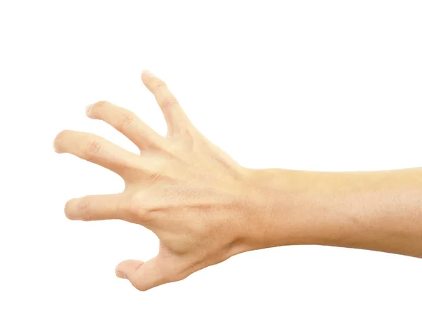 Gest Azjatyckiego Człowieka Ręka Jest Pokazać Backhand Maul Gest Izolowane — Zdjęcie stockowe