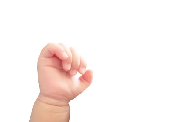 Mão Bebê Asiático Com Mês Idade Aparecer Gesto Punho Solto — Fotografia de Stock