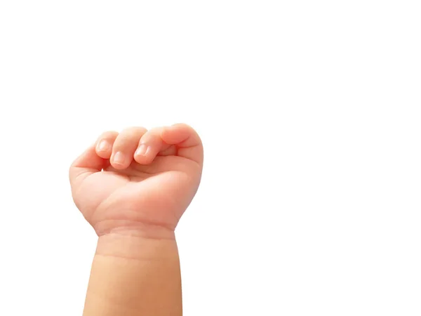 Asian Infant Hand Month Age Show Loose Fist Gesture Isolated — Stock Photo, Image