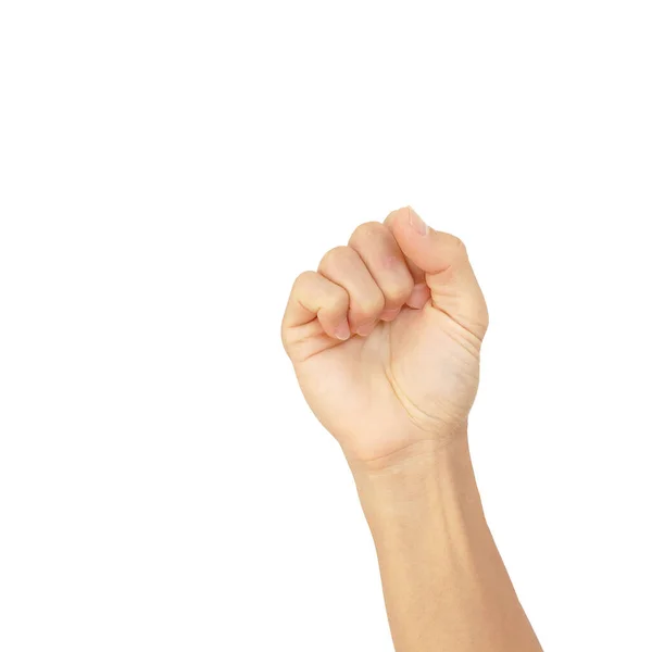 Hand Signals Man Show Gestures Isolated White Background — Stock Photo, Image