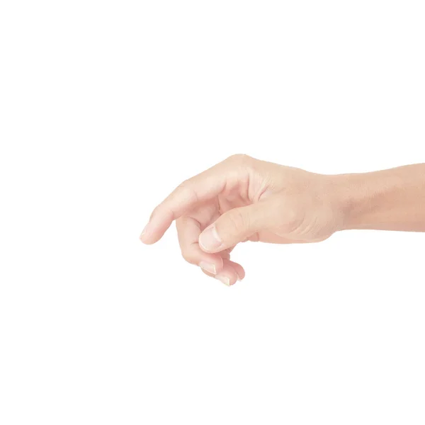 Ręka Azjatyckiego Mężczyzny Gestach Odizolowanych Białym Tle — Zdjęcie stockowe