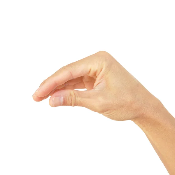 人間の手の信号を閉じることは白い背景に隔離されたジェスチャーです — ストック写真