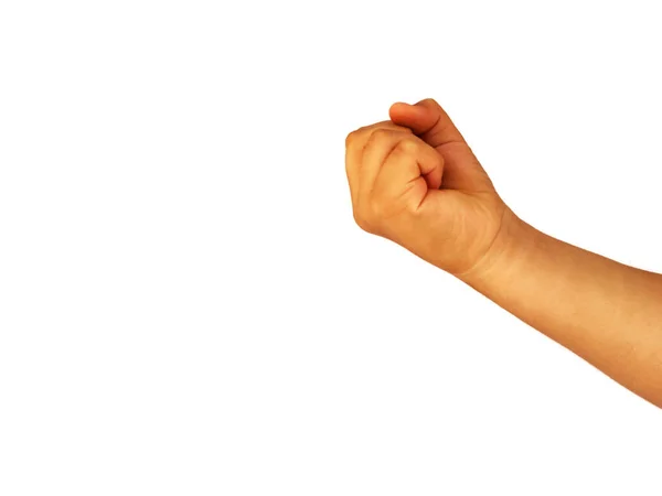 Hand Des Dicken Mädchens Gesten Für Das Zeigen Des Symbols — Stockfoto
