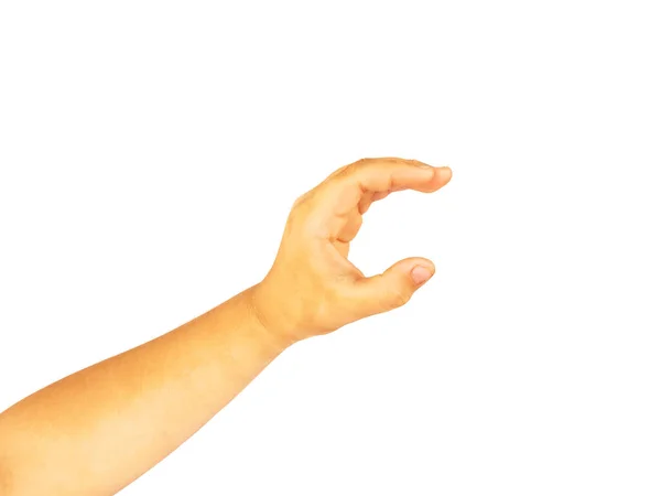 Ręka Grubej Dziewczyny Gestach Pokazanie Symbolu Dłoni Izolowane Białym Tle — Zdjęcie stockowe