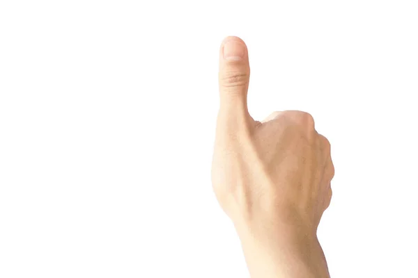 Χέρι Του Ανθρώπου Δείχνει Χειρονομία Σάρωσης Δακτύλων Που Απομονώνονται Λευκό — Φωτογραφία Αρχείου